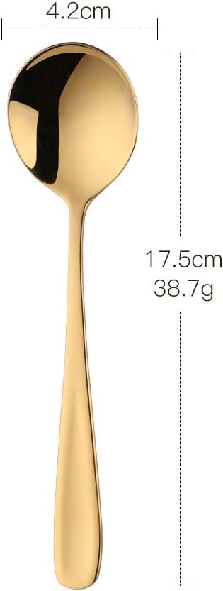 Buyer Star Bouillon Spoon Sets  7-Inch Round Soup Spoons  Stainless Steel Finished Table Dinner Spoons