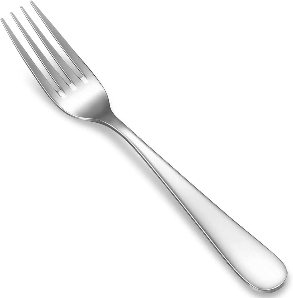 KEAWELL Premium Louise Forks  Set of 4  18/10 Stainless Steel  Forks Silverware with Round Edge  Exceptional Mirror Finish  Dishwasher Safe (7.3" Salad Fork)