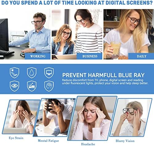 5 Pack Reading Glasses for Women Men  Blue Light Blocking Computer Readers UV Glare(Multicolor  1.75x)