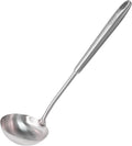 Newness Soup Ladle  [Rustproof  Heat Resistance  Integral Forming] Resilient 304 Stainless Steel Soup Spoon with Vacuum Ergonomic Round Handle  Cooking Spoon for Kitchen  13.7 Inches