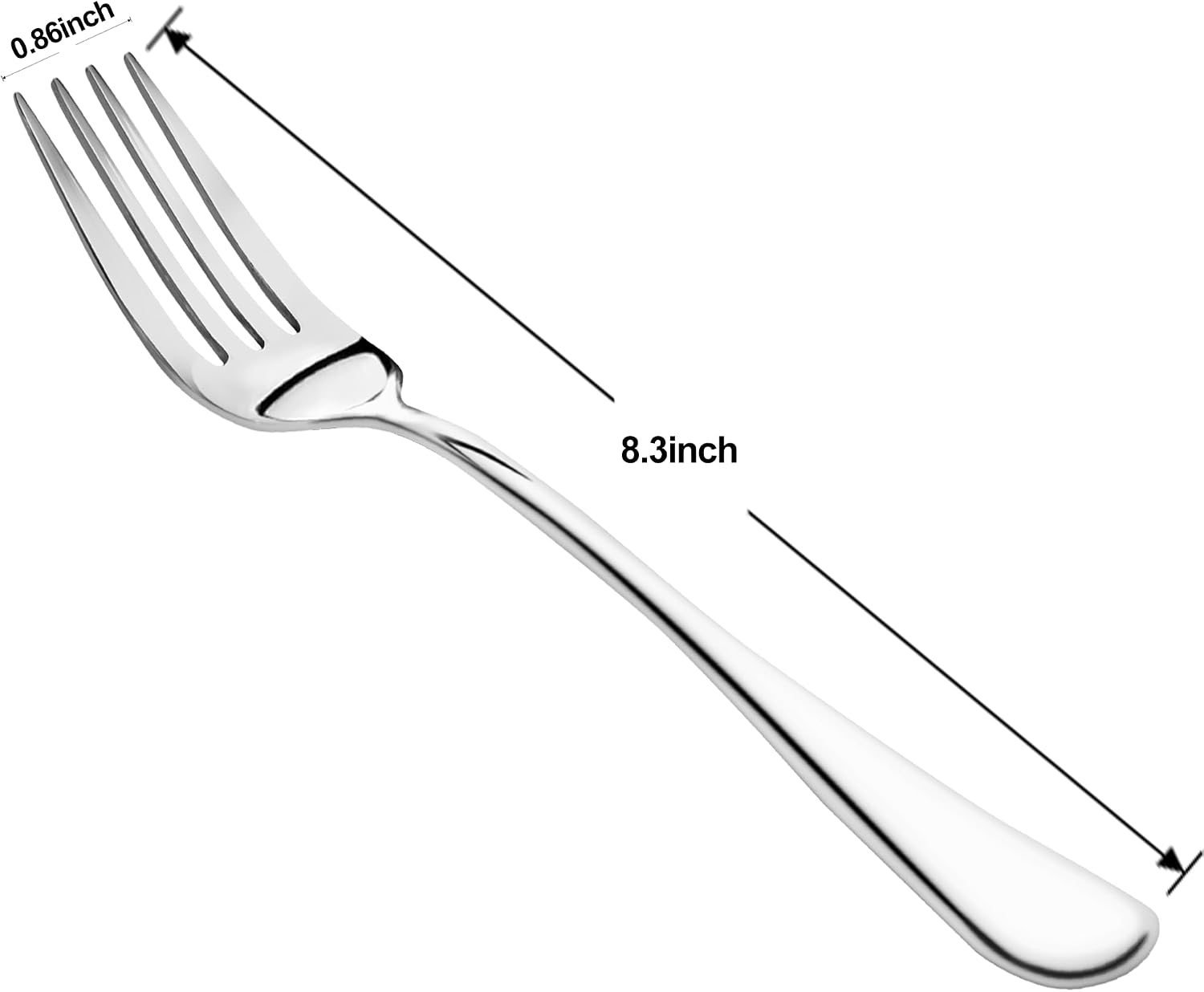 16 Pieces Dinner Forks Set 8" Forks Food Grade Stainless Steel Dinner Forks Fine Fork Set for Home Kitchen Restaurant Mirror Polished and Dishwasher Safe