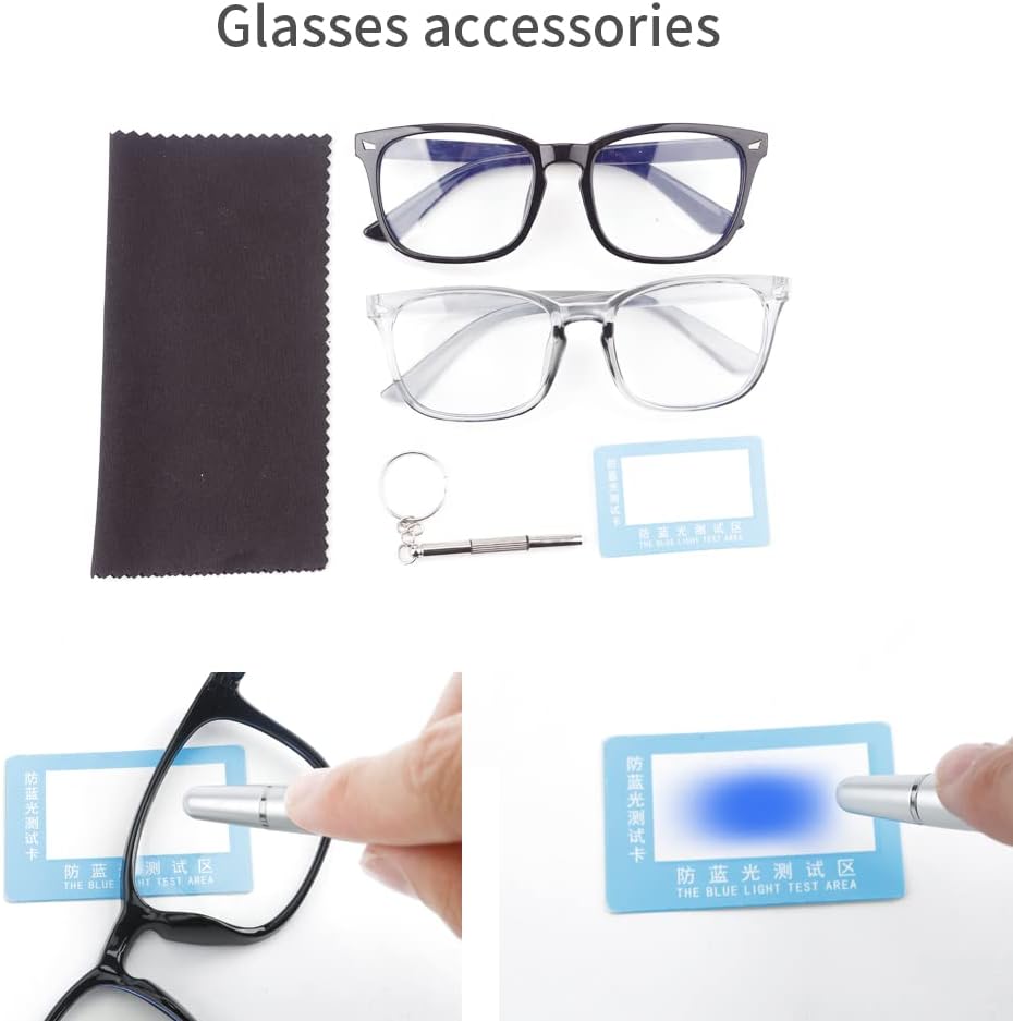 HUOZHI Fashion Square Blue Light Blocking Glasses - Clear Computer & Gaming Glasses for Women and Men