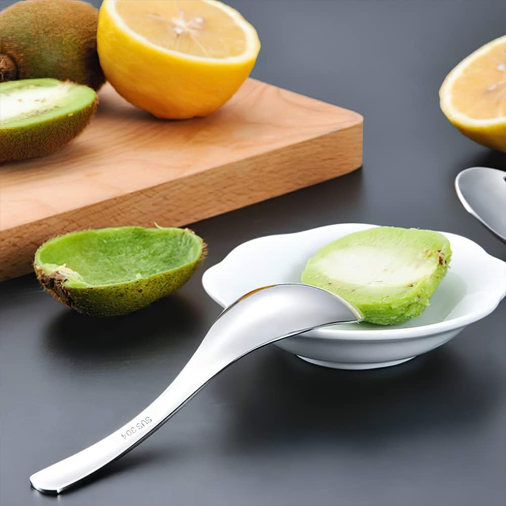 AOOSY Soup Spoons Stainless Steel Korean Spoons Asian Soup Spoon  6.3 Inches Heavy Duty Thick Short Handle Stainless Steel Ramen Spoon for Soup Cereals  Set of 6