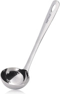 Large Ladle Spoon 10.6 Inches Stainless Steel  Heavy Duty Mirror Polished Cooking Utensil  Dishwasher Safe  Kitchen Serving Tool  Rust-Resistant Metal Unique Soup Spoon