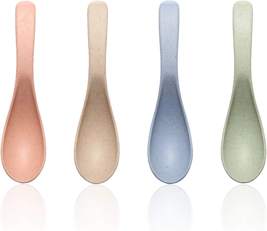 Soup Spoons  Microwave Dishwasher Safe Meal Spoon  4 Pcs 5.9 Inch Europe Style spoon Sets for Kid or Adult
