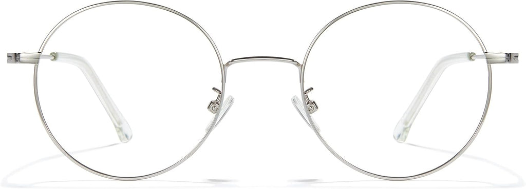 Cyxus Round Blue Light Blocking Glasses Men Woman Wire Frame Ultralight Comfortable Office Computer Gaming Study 8090