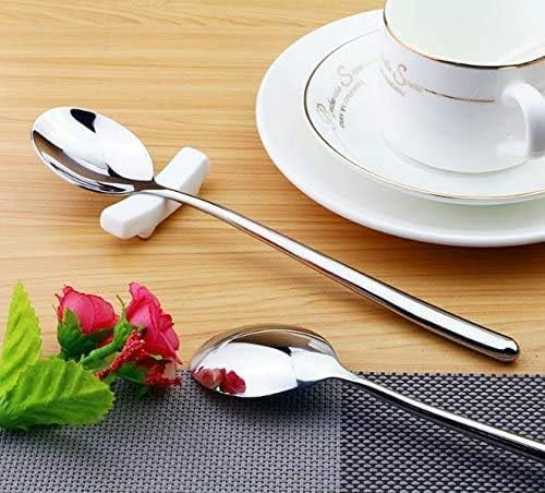 Stainless Steel Spoon Long handle Great Circle Soup Spoons Korean Long Handled Soup Spoon Stainless Steel Round handle Bar Spoons Silver Set of 4