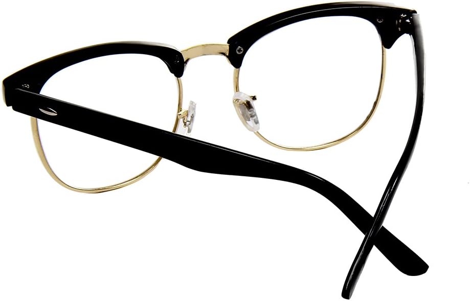 Shiratori New Vintage Fashion Half Frame Semi-Rimless Clear Lens Glasses