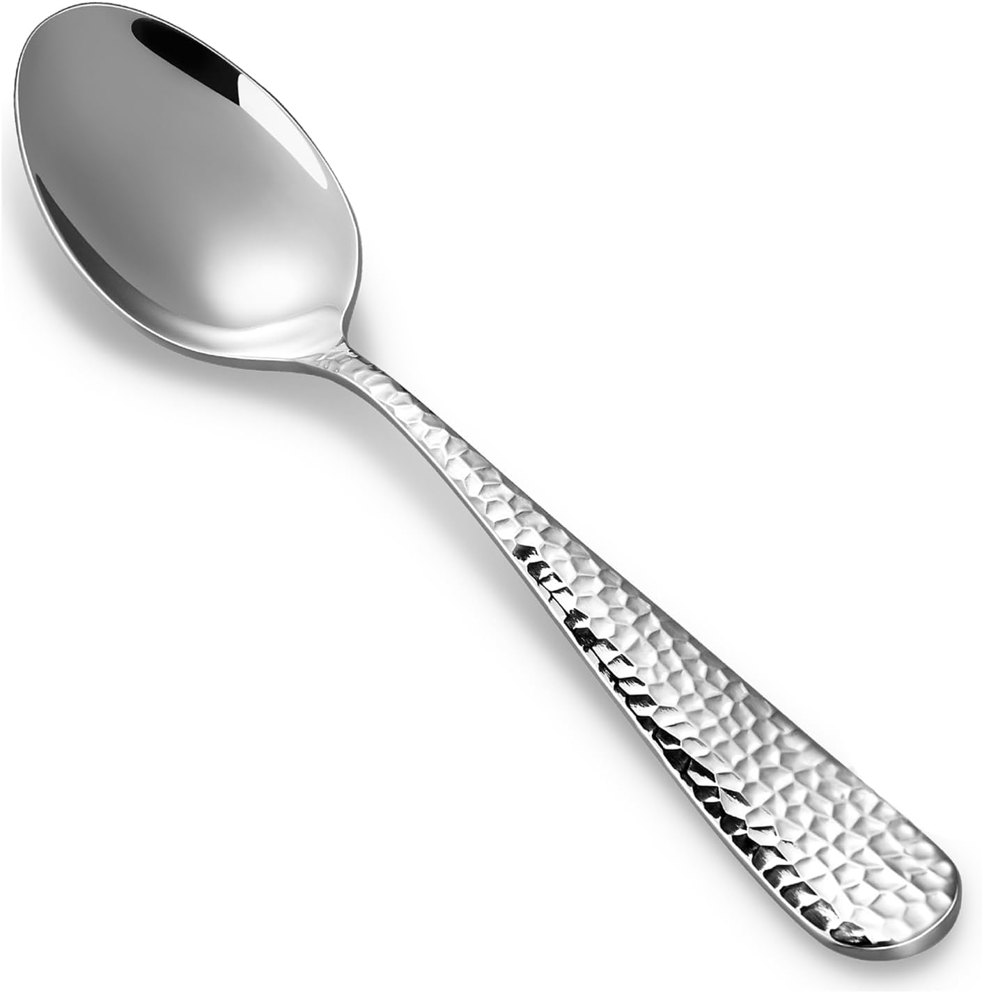 KEAWELL Premium 4-Piece Louise Hammered Spoons Set  18/10 Stainless Steel  Set of 4  Fine Spoon Set with Round Edge  Dishwasher Safe (6.4" Teaspoons)