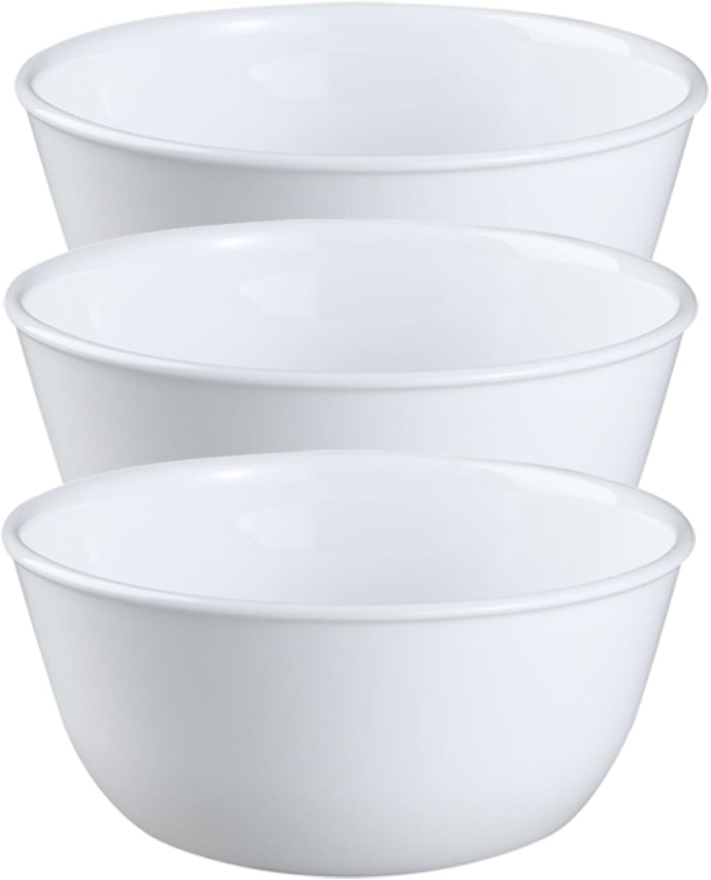 Corelle Coordinates Wh Corelle Livingware Super Soup/Cereal Bowl  28 oz  Winter Frost White  Set of 3