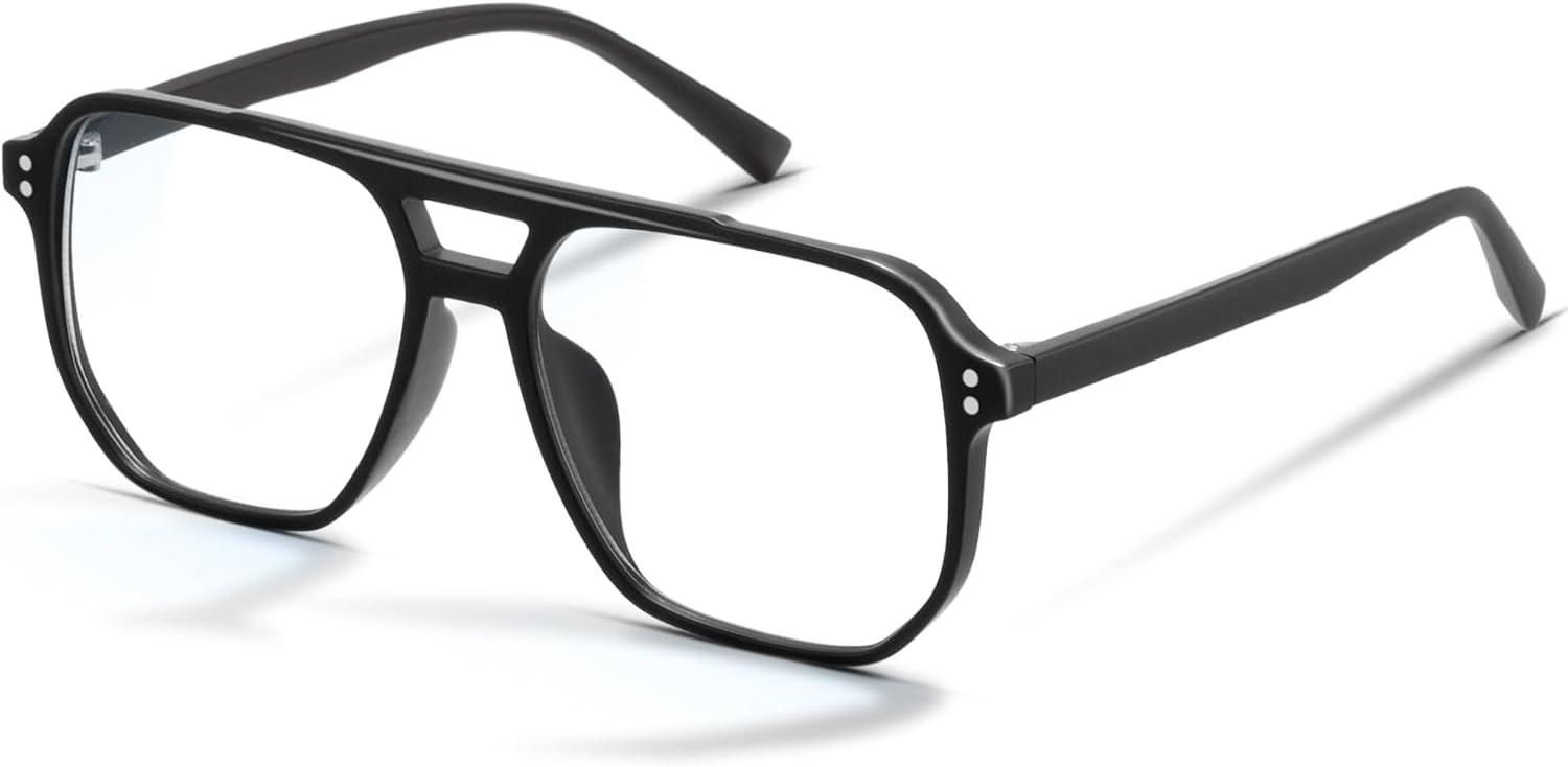 livho Vintage Aviator Blue Light Blocking Glasses  Fashion Oversized Frames with UV Protection Coating  Unisex Design