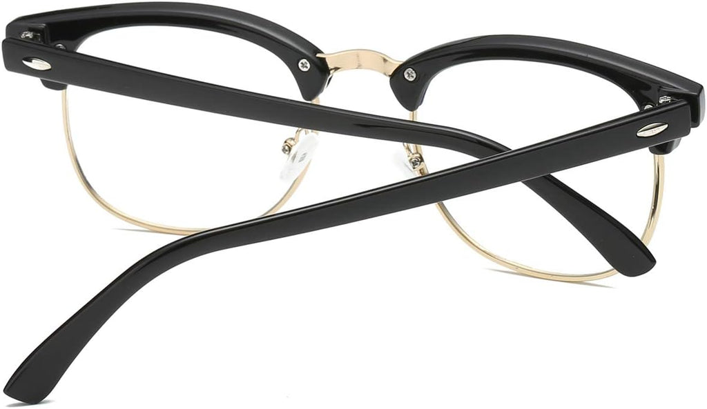Fashion Vintage Classic Semi-Rimless Half Frame Clear Lens Glasses