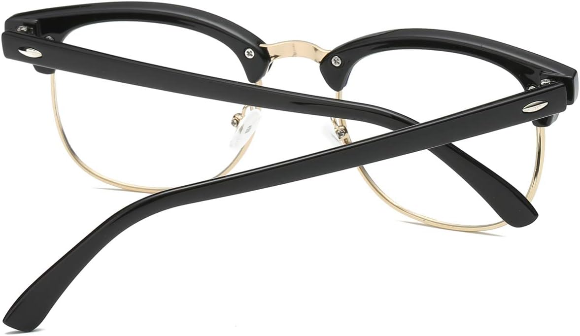 Fashion Vintage Classic Semi-Rimless Half Frame Clear Lens Glasses