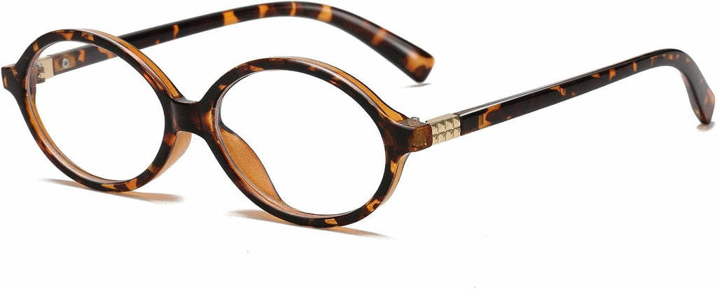 Fashion Oval Glasses for Women Men Retro Round Tortoise Frame Blue Light Glasses Nerd Eyeglasses