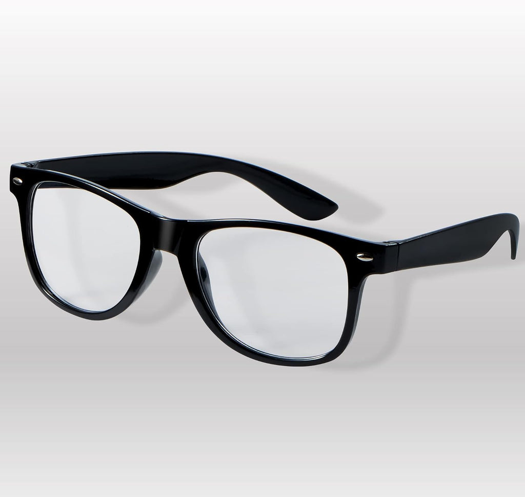 Spooktacular Creations Nerd Glasses  Black Fake Glasses with Clear Lenses Costume Props Halloween Cosplay for Men Women Adult Halloween Accessories Outfit