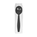 Karat U3522B 5.6" Poly-Wrapped Heavy-Weight Disposable Soup Spoon  Black (Pack of 1000)