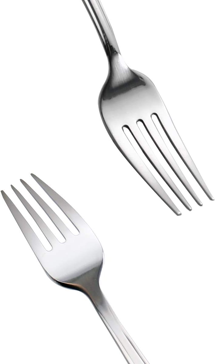 Salad Fork Set of 8 Piece  Stainless Steel Flatware Fork 7.0 Inch  Round Handle Mirror Polishing  Dishwasher Safe