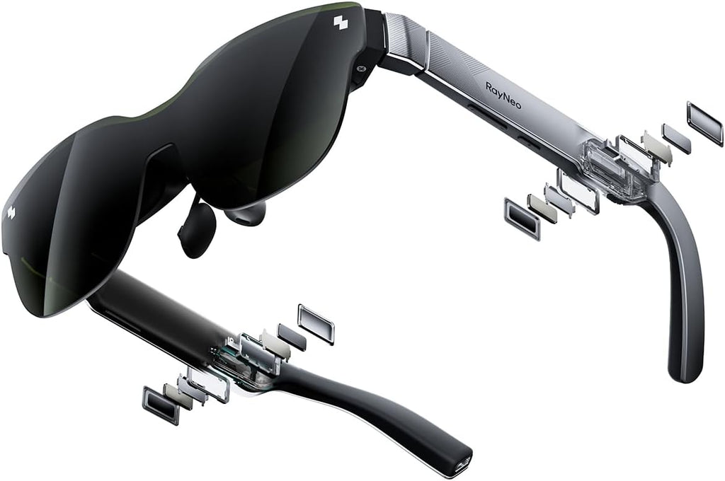 RayNeo Air 3s AR/XR Glasses  201" 120Hz FHD HueView Display  Portable AR Video Eyewear Gaming Glasses for iPhone 17/16/15  Android  Mac  Switch  PS5  Steam Deck - 3S-Silver