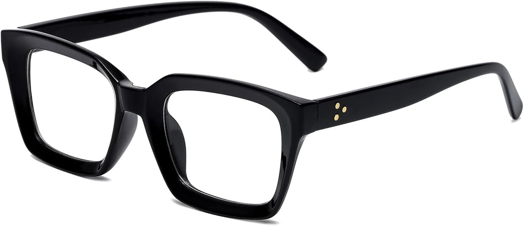 EYLRIM Classic Thick Square Frame Clear Lens Glasses for Women Men Non Prescription Eyeglasses
