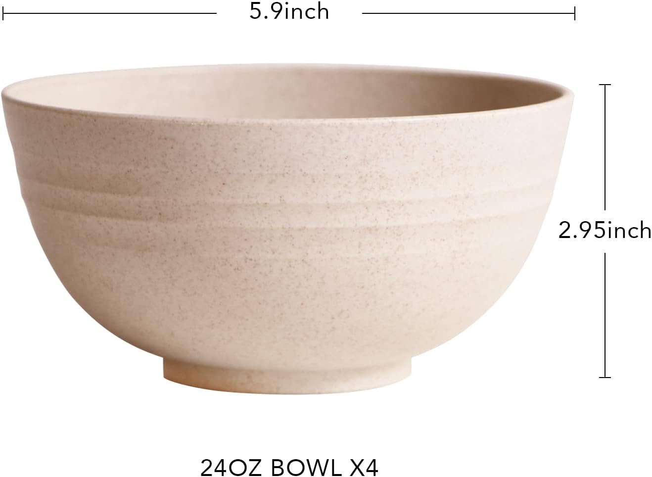 greenandlife Lightweight & Unbreakable Wheat Straw Bowl - Noodle Fruit Soup Bowl Rice Bowls Dishwasher Microwave Safe Cereal Bowl sets 4pcs