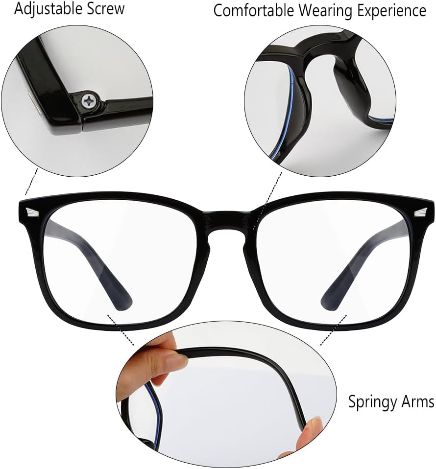 Blue Light Blocking Glasses  2 Pack Blue Light Glasses Men  Blue Light Glasses Women Eyeglasses Bluelight Eyestrain