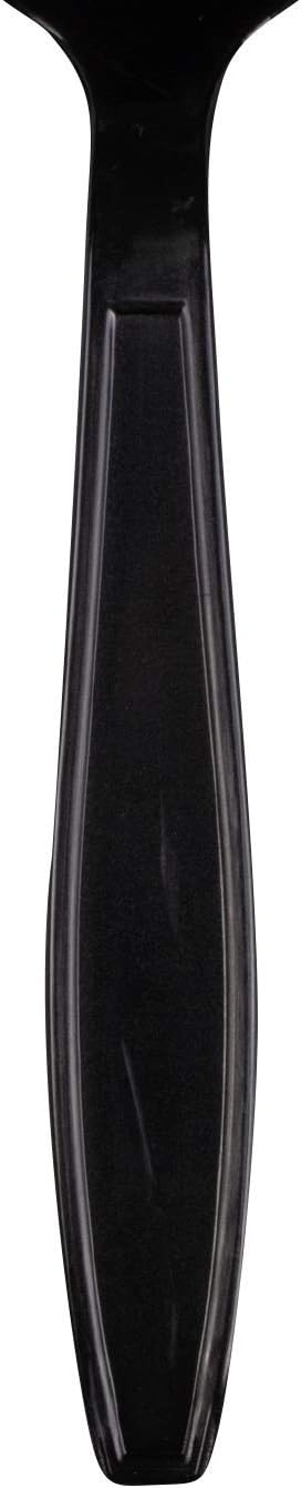 Karat [5.6" - 1000 pcs] Black Individually Wrapped Plastic Heavy-Weight Disposable Soup Spoon (U3532B)