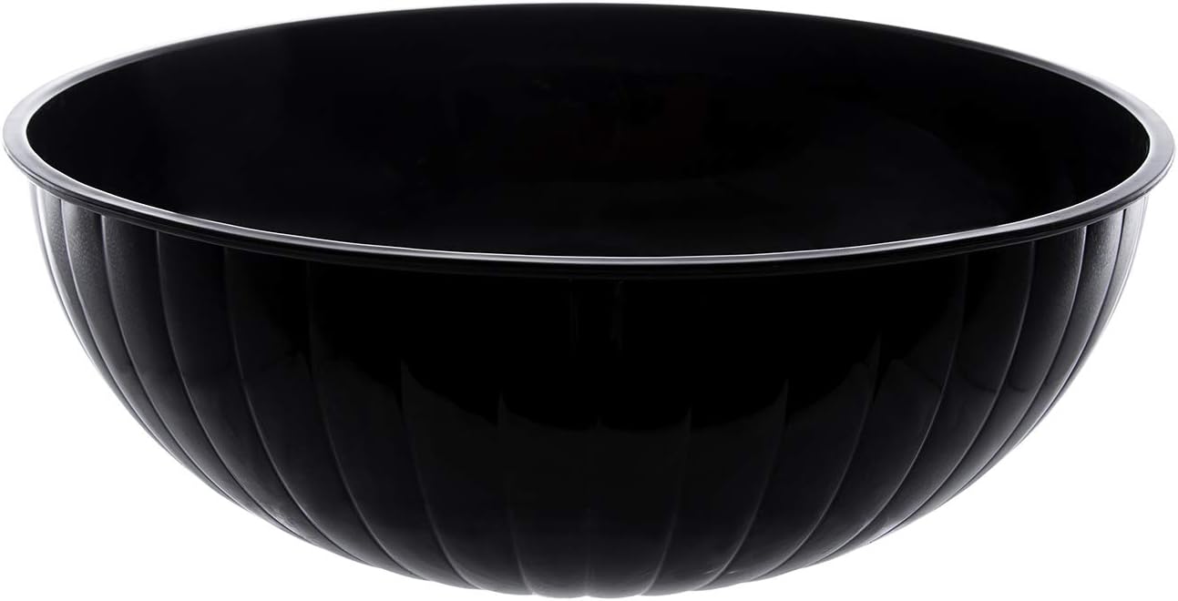 Party Essentials Hard Plastic 192-Ounce Serving Bowl  Black