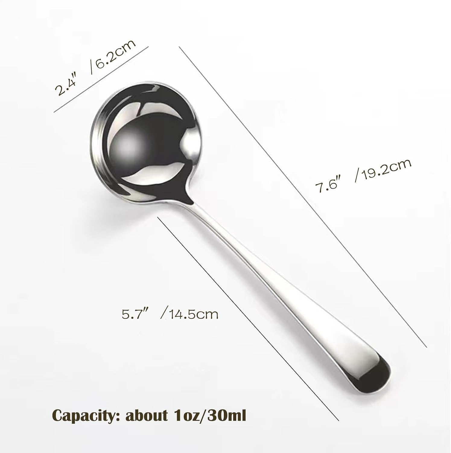 Small Ladle  304 Stainless Steel Small Gravy Soup Serving Ladle for Sauces or Serving Soup Spoon  Silver (2 pack)
