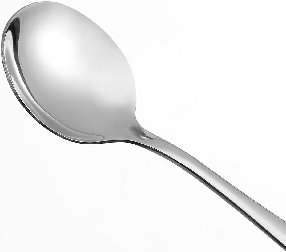 Large Soup Spoons/Stainless Steel Bouillion Spoons 12-Piece 7.7 Inches