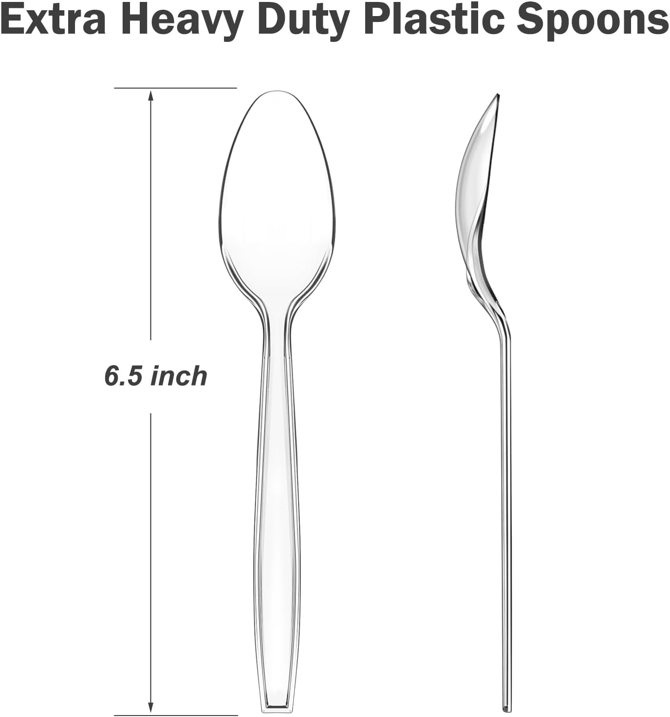 360 Count Clear Plastic Spoons Disposable  BPA-Free  Heat Resistant  Solid and Durable Disposable Spoons Heavy Duty Bulk  Premium Spoons plastic disposable for Party Supply