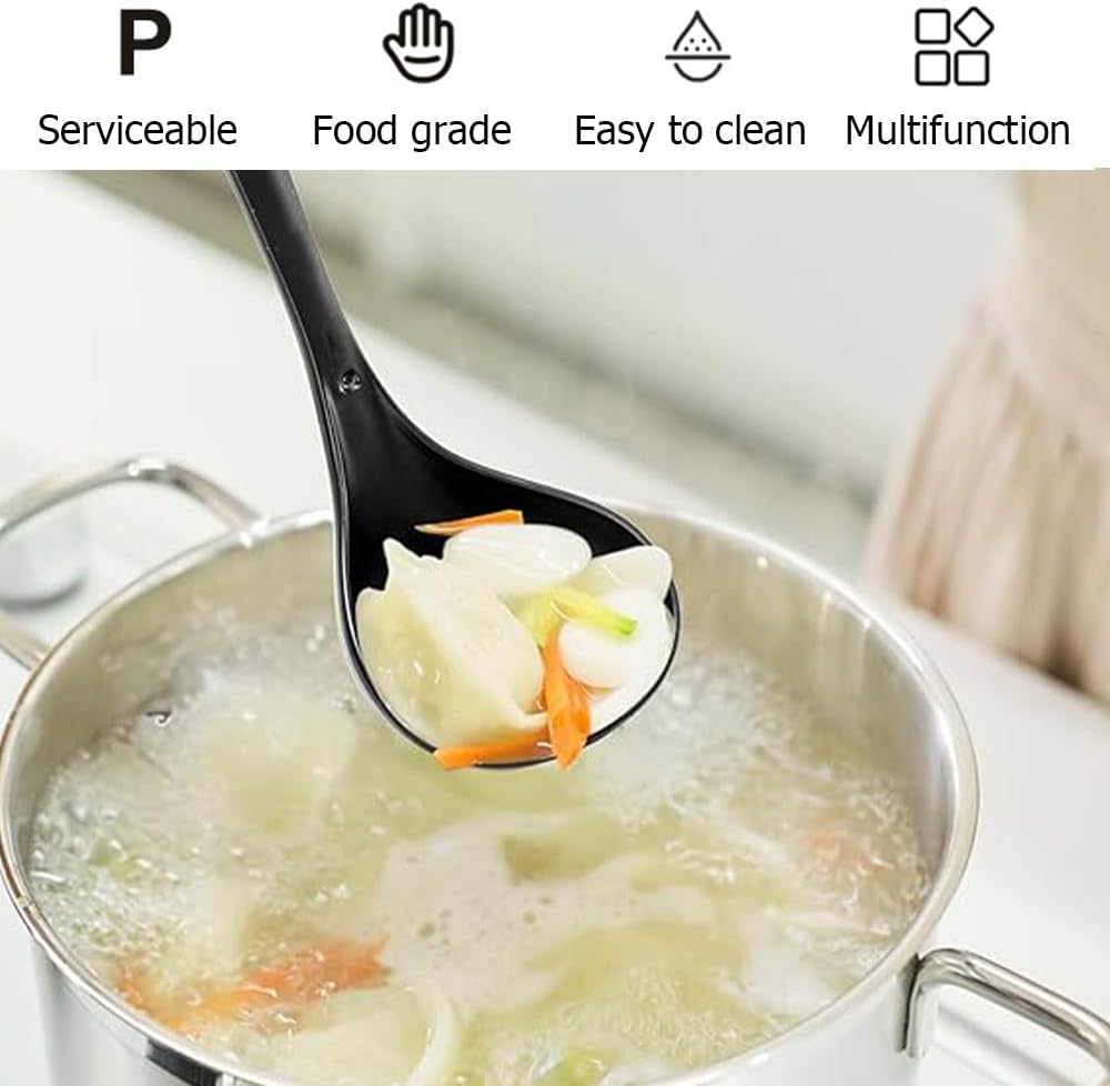 Large Plastic Serving Spoons Disposable Heavy Duty Serving Spoons Long Handle Scoop Soup Rice Ladle for Party Catering Buffet Restaurant 20 Pieces