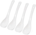 6.5inch Ceramic Soup Spoons Set of 4 - Long Handle  Easy to Hold  Perfect for Ramen  Pho  Dumplings  Miso & Wonton  Dishwasher Safe  Ideal for Asian Soups"