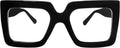 hoyuwak Oversized Square Blue Light Glasses Big Frame Computer Eyewear Thick Fashion Clear Glasses for Women Fashion