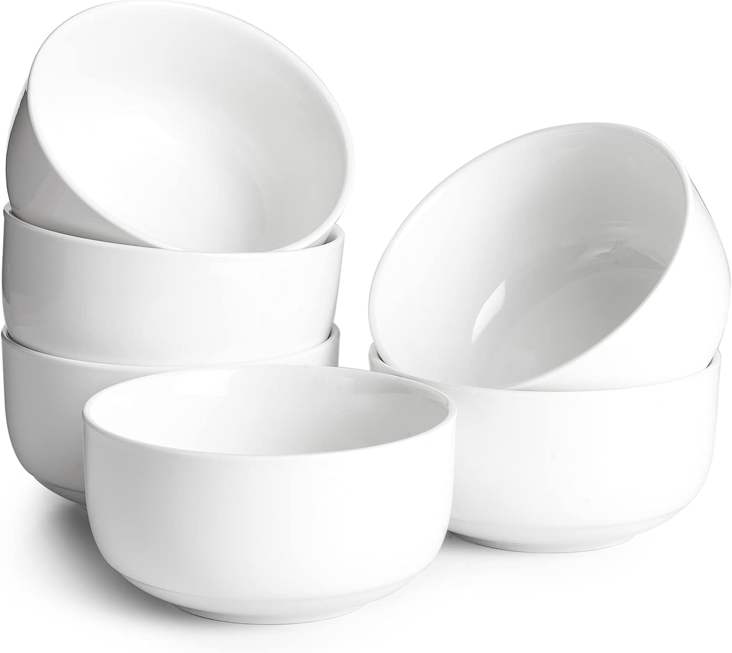 DOWAN Cereal Bowl  22 Ounce Soup Bowls White Ceramic Bowl Set of 6  White Porcelain Bowls for Kitchen  Oven & Dishwasher & Microwave Safe  White Porcelain Soup Bowls for Cereal Soup Rice Pasta Salad