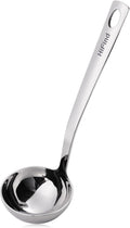 Kitchen Stainless Steel 11.2 Inches Round Soup Ladle Ergonomic Handle  Perfect For Stirring  Serving Soups  And More - Heavy-Duty Metal Ladle Chef Craft Select Serving Ladle