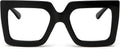 AIEYEZO Oversized Square Blue Light Glasses for Women Cute Big Frame Glasses Fashion Clear Multi-Color Computer Eyewear
