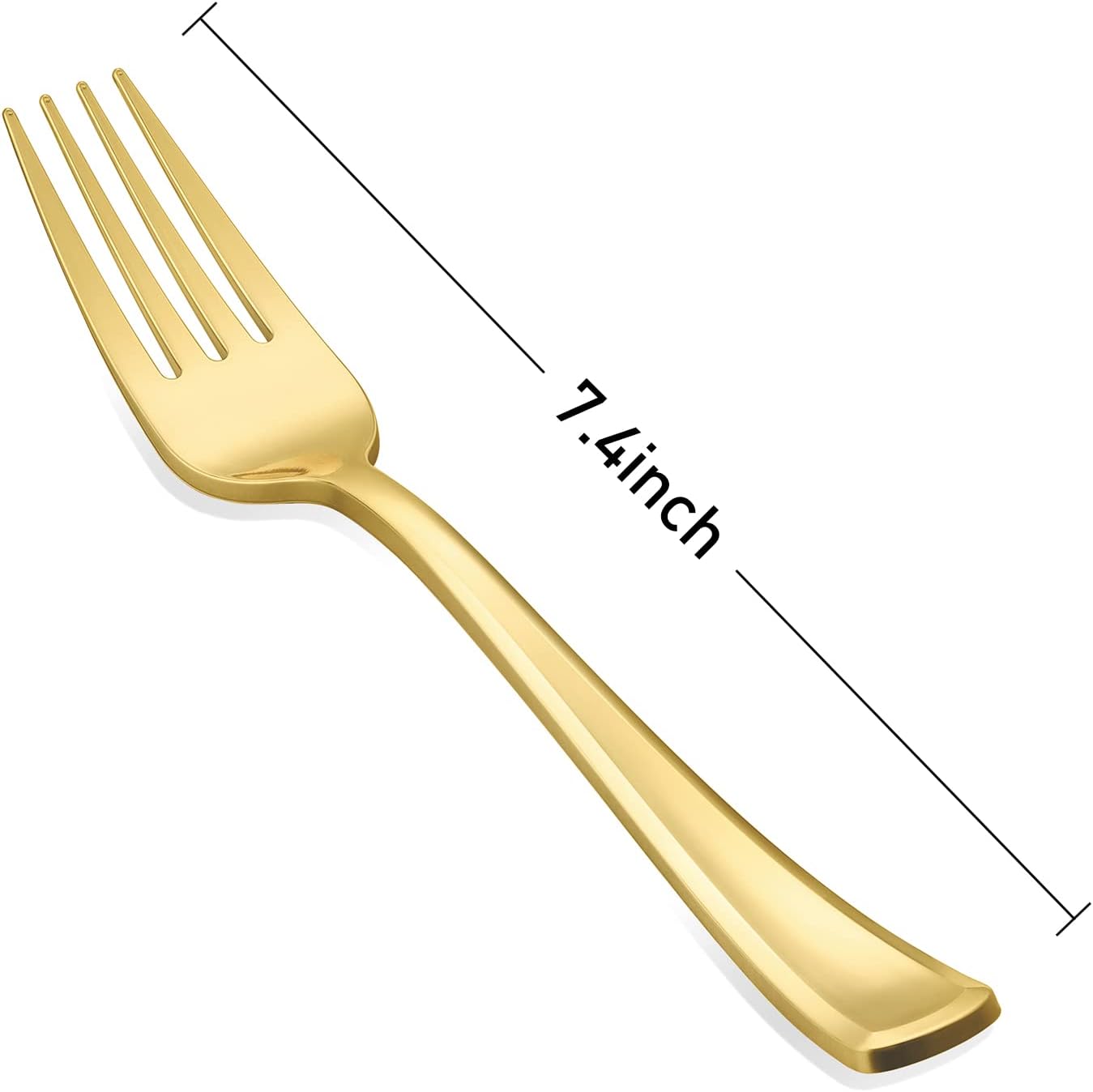 N9R 50PCS Gold Plastic Forks  Solid  Durable and Heavy Duty Plastic Forks Disposable  Perfect Plastic Utensils for Parties  Thanksgiving  Christmas and Daily Use