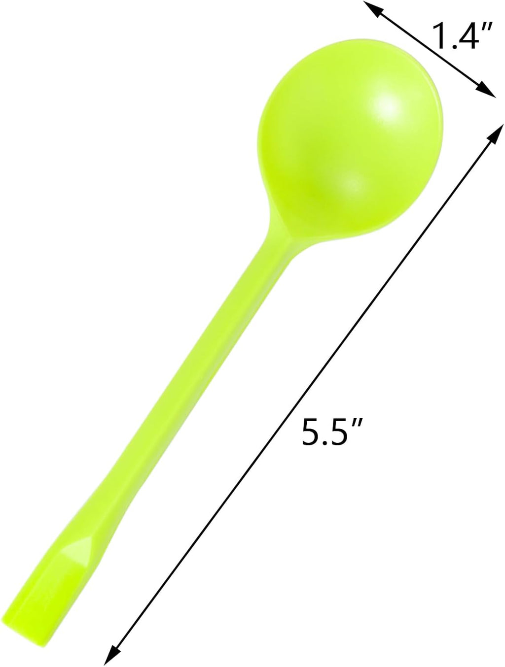 Pack of 100 Extra-Heavy Weight Disposable Plastic Spoons Individual Wrapped Soup Spoons for Soup Dessert Ice Cream Take Out Spoon (Green)