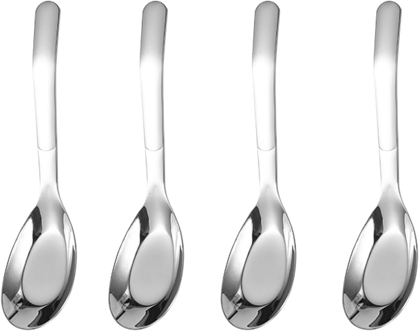 Asian Soup Spoons Chinese Soup Spoons Stainless Steel Spoons  Thick Heavy Stainless Steel Soup Spoons Table Spoons Dinner Spoons Flat Square Spoon Set of 4