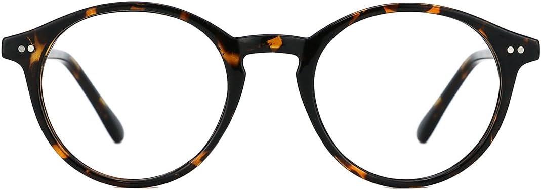 TIJN Blue Light Blocking Glasses Men Women Vintage Thick Round Rim Frame Eyeglasses