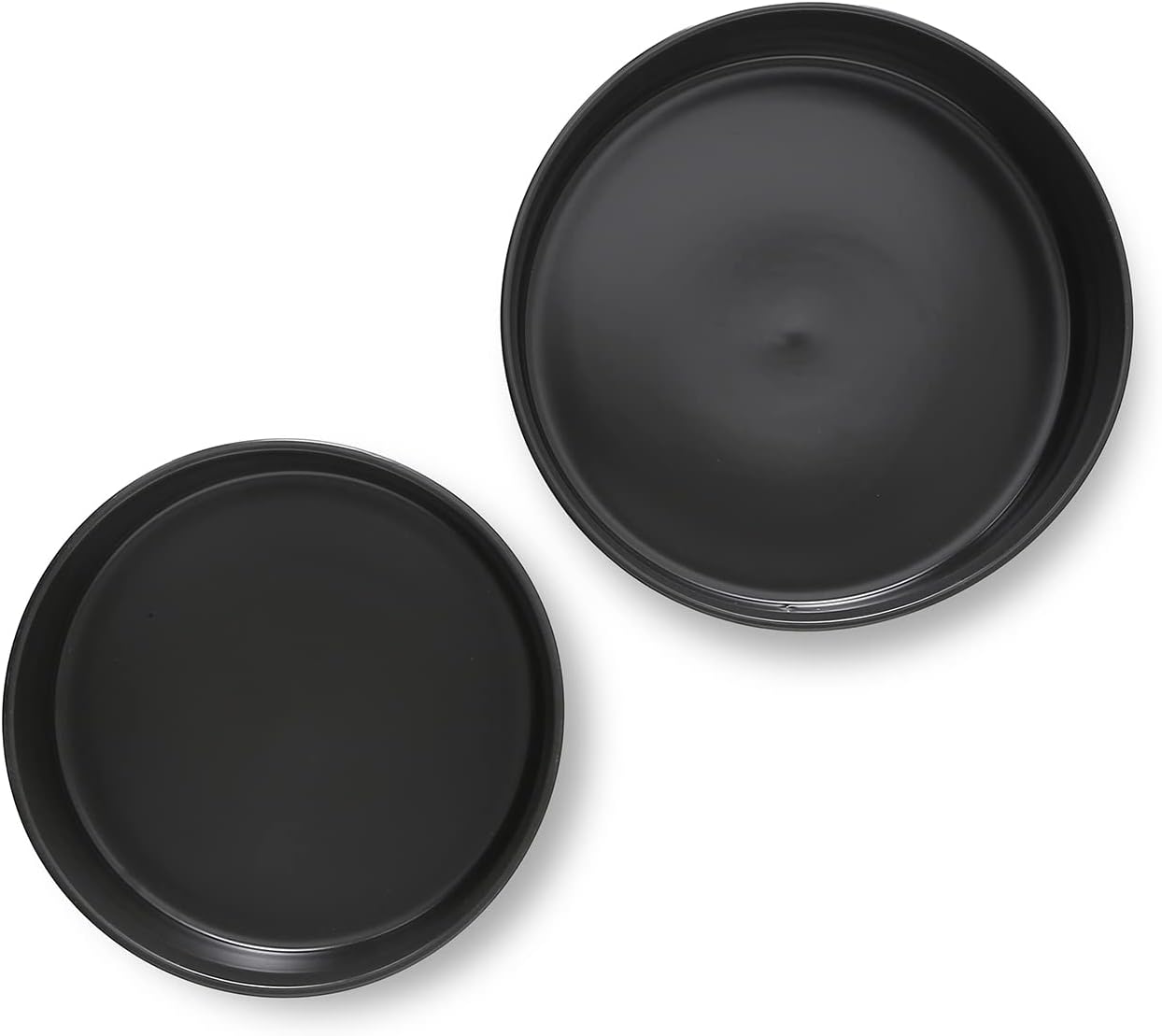 Stone Lain Celina Stoneware 2-Piece Serving Bowl Set  Black Bowls  Minimalist Dinnerware  Dish Set  Tall Rim  Microwave & Dishwasher Safe  Casual Tableware