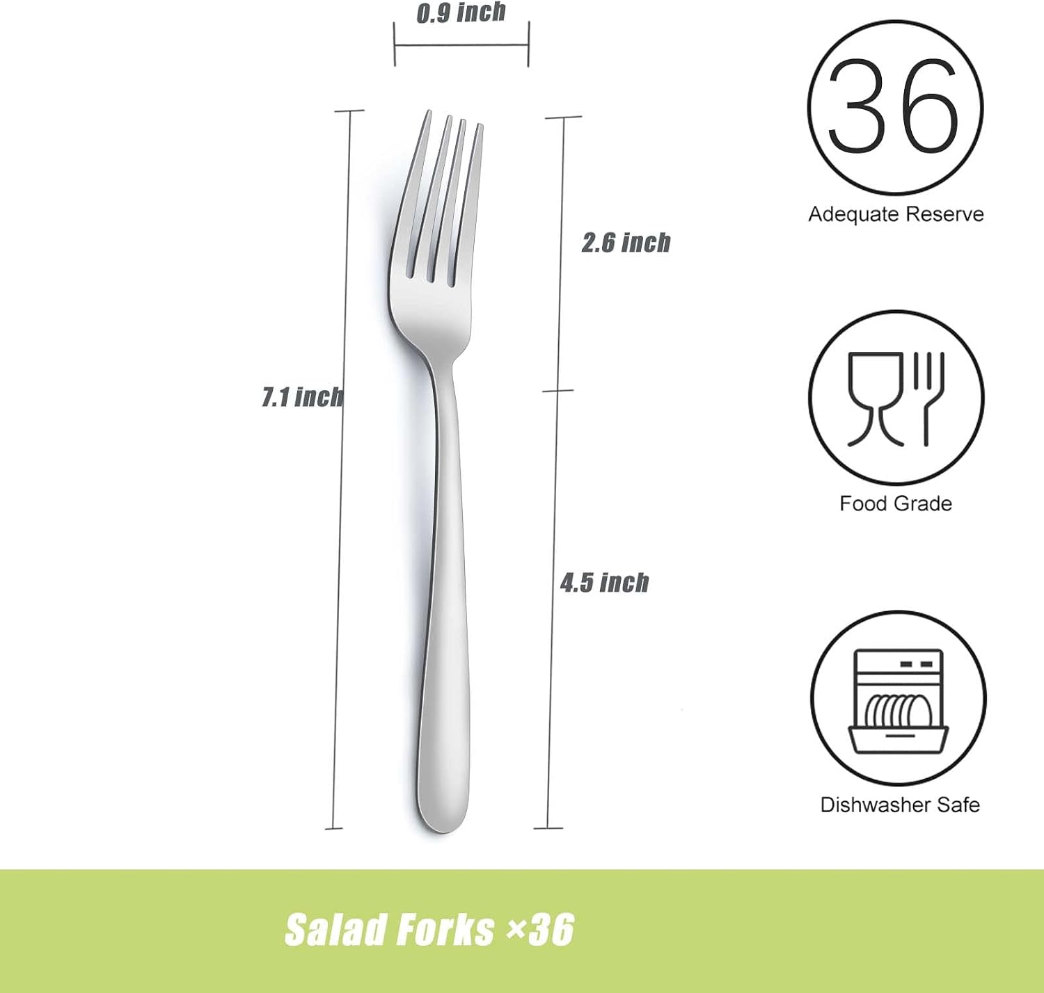 36 Piece Salad Forks  7 Inch Small Forks in Stainless Steel mirror polished and Dishwasher Safe  Used For Tasting Cakes and Fruits