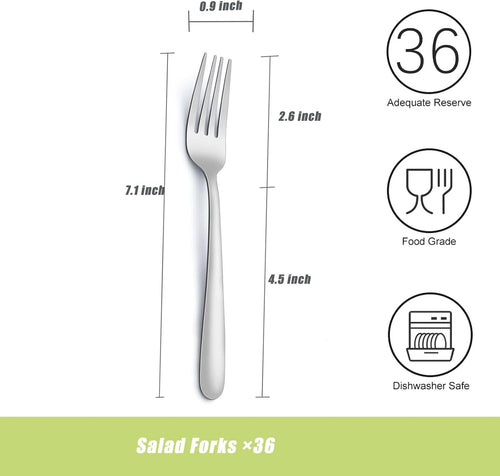 36 Piece Salad Forks  7 Inch Small Forks in Stainless Steel mirror polished and Dishwasher Safe  Used For Tasting Cakes and Fruits