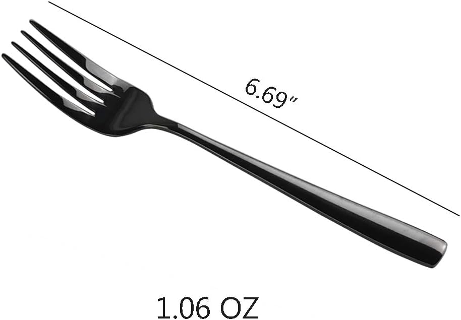 Teyyvn Black Stainless Steel Dessert/Salad Forks  Set of 16