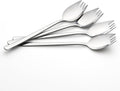 IQCWOOD Sporks  4-Pack 18/10 Stainless Steel Fork  Metal Spork for Everyday Household Use  7.4-Inch Long Handle Dessert Ice Cream Salad Forks  Flatware Set Spork for Fruit Appetizer Dessert
