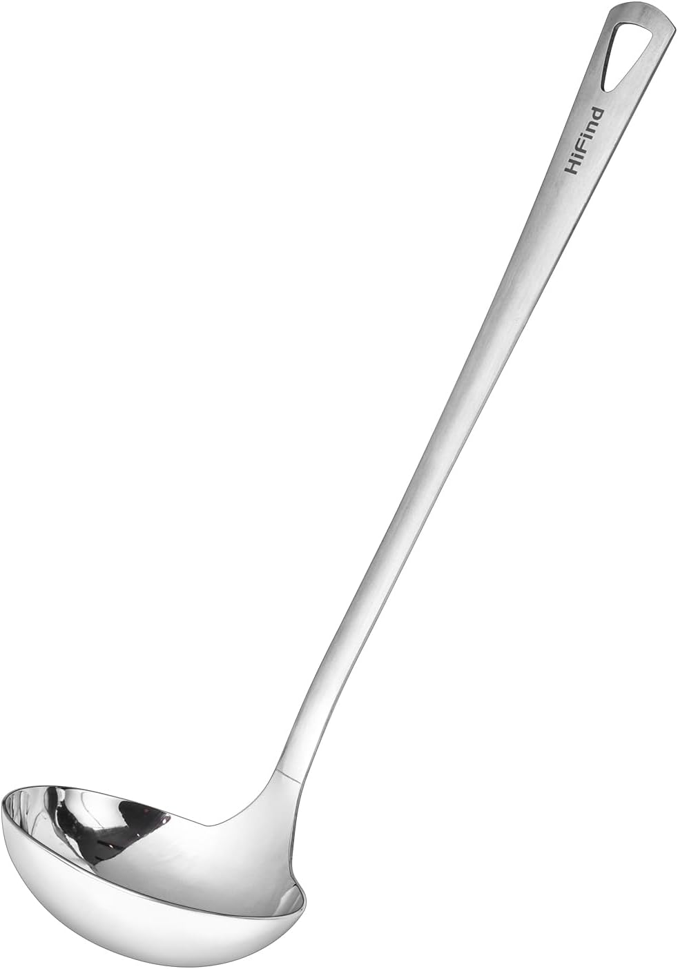 Cooking Spoon 12.2 Inches Kitchen Stainless Steel Round Ladle  Heavy-Duty  Heat Resistance  Rust-Resistant Kitchen Ergonomic Handle for Chefs Serving Soups  Stews