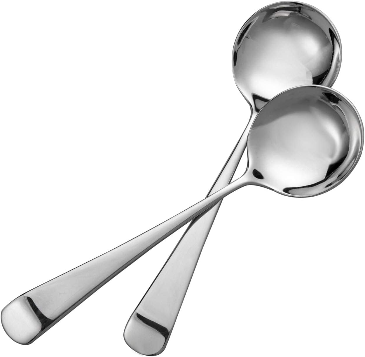 IMEEA Roud Soup Spoons SUS304 Stainless Steel Small Soup Spoons 6-Inch  Set of 4