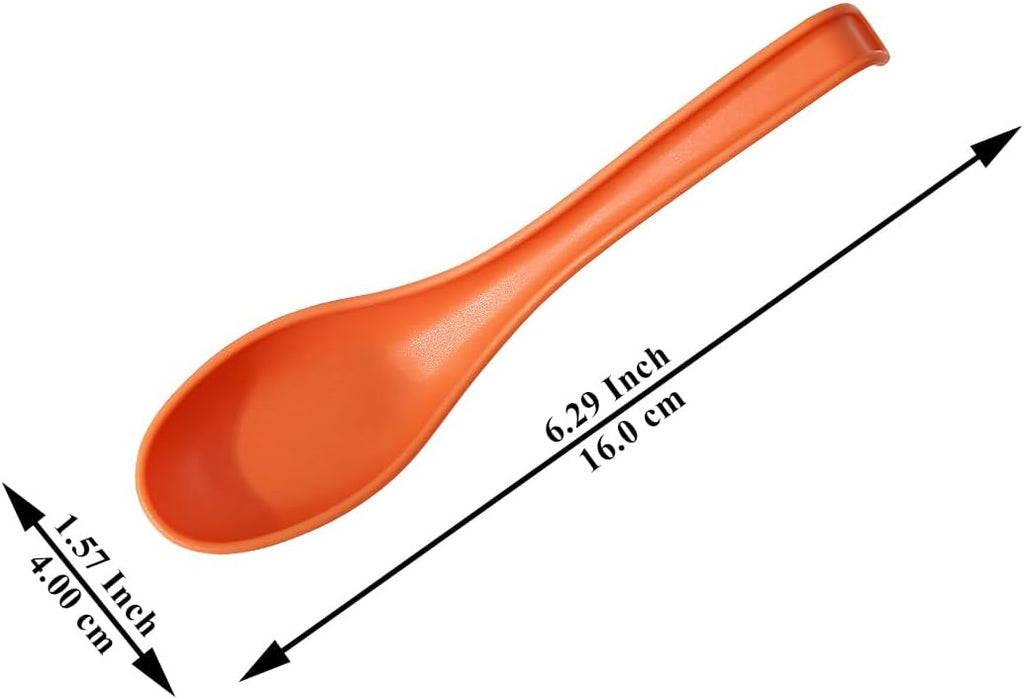 Kyraton Soup Spoons 24 Pieces  Reusable Plastic Table Spoon  Sturdy and Durable Asian Dinner Spoon Made of Food Grade PP  BPA Free  Easy Clean  Dishwasher Safe