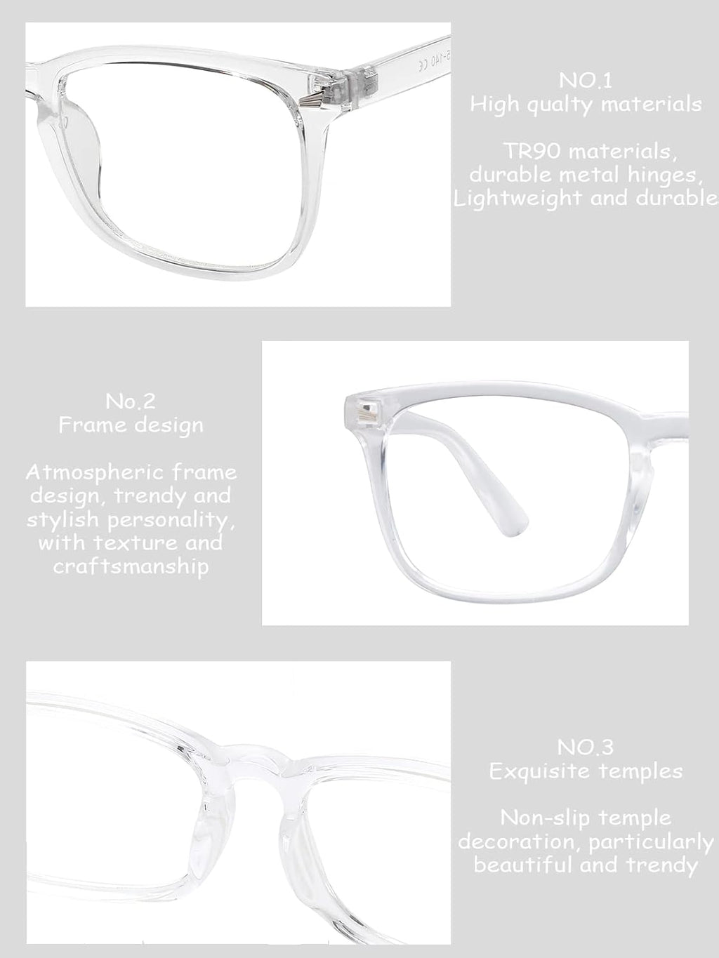 Onrtry Non Prescription Glasses for Men Women Square Clear Lens Eyeglasses