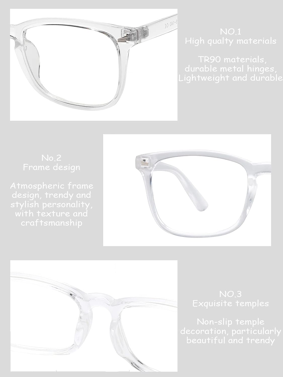 Onrtry Non Prescription Glasses for Men Women Square Clear Lens Eyeglasses